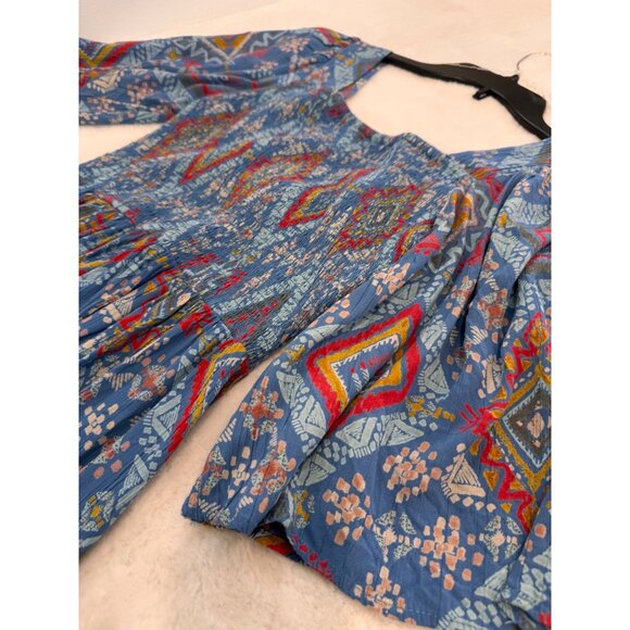 New ANGIE Women's Size S Boho Dress With Geometric Print & Ruffle Hem - Picture 10 of 12